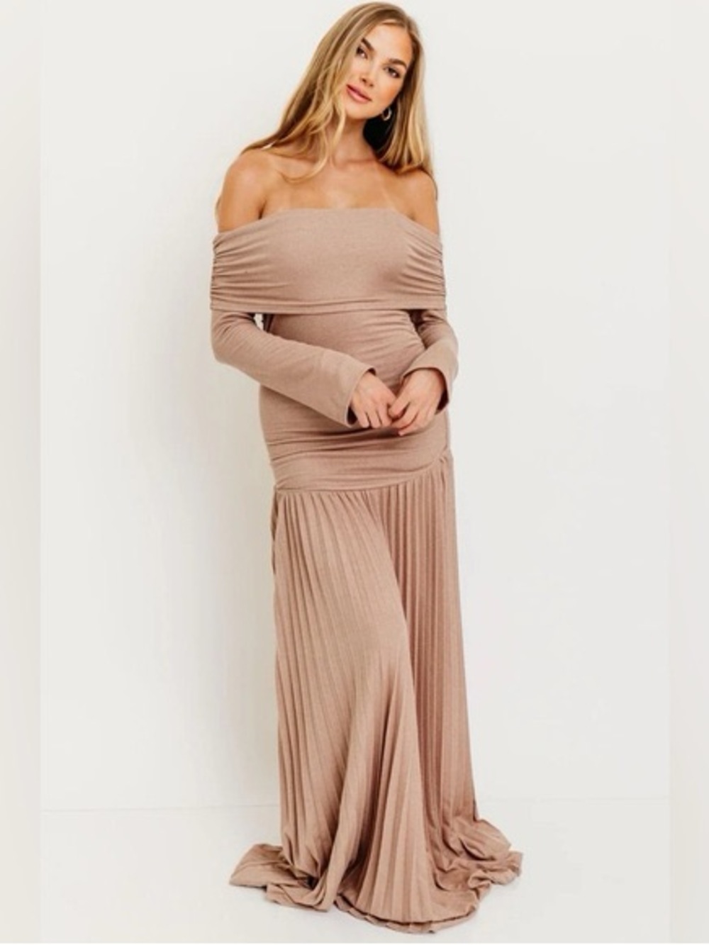 Worth Collective Lennox long sleeve maxi - bump friendly